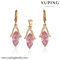 60924 Xuping princess accessories women jewelry noble promotional single oval gemstone gold two pieces set